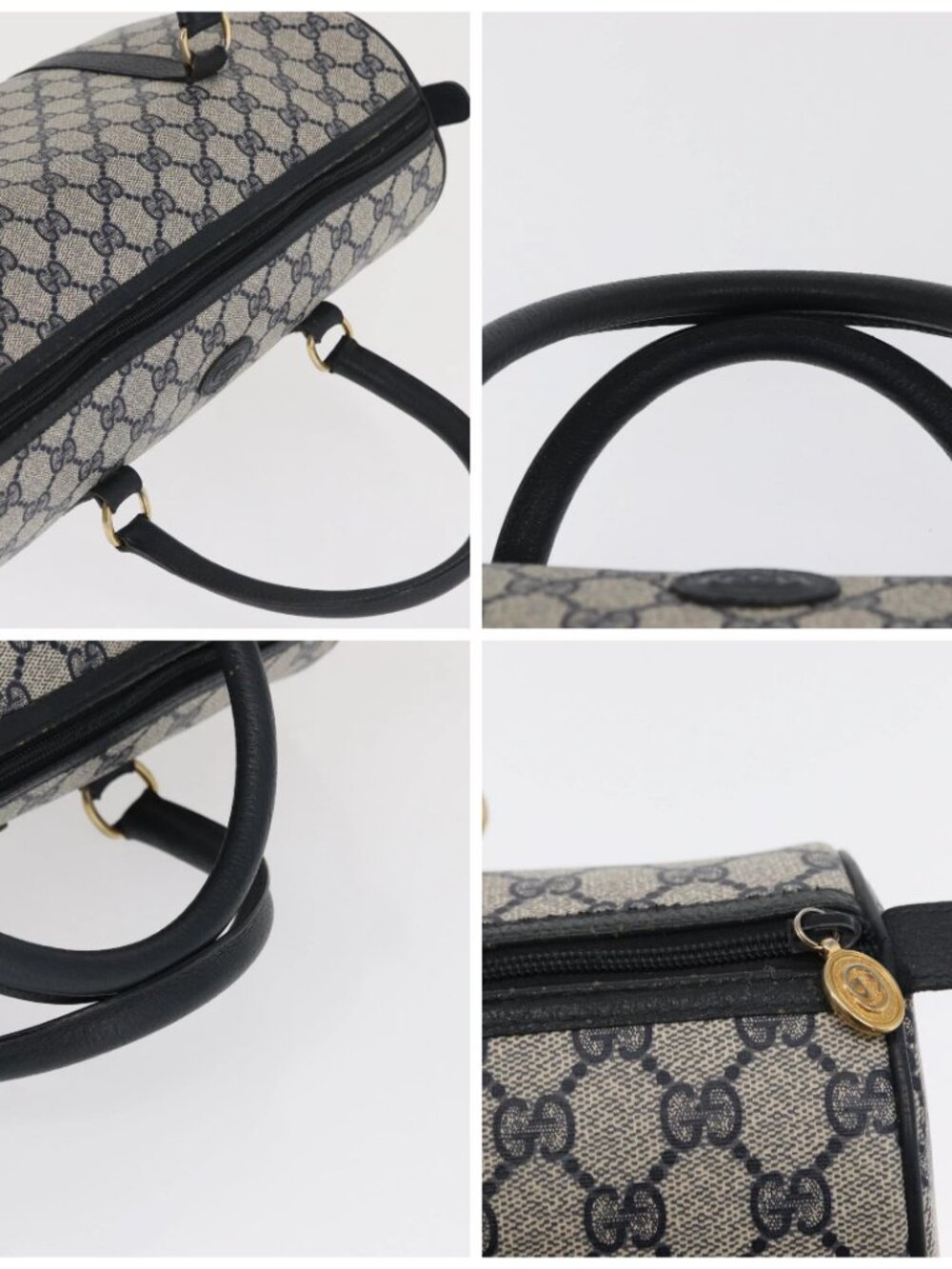 GUCCI GG Supreme Boston Bag PVC Navy Gold 002 39 6842 Auth 163068 - Picture 16 of 16